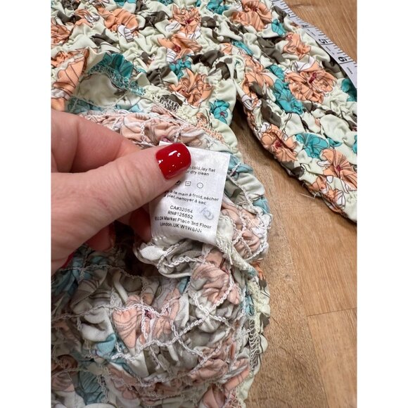 Anthropologie Dolan Top Small Pebble Smocked Left Coast Floral Turtleneck XXS - Picture 4 of 9